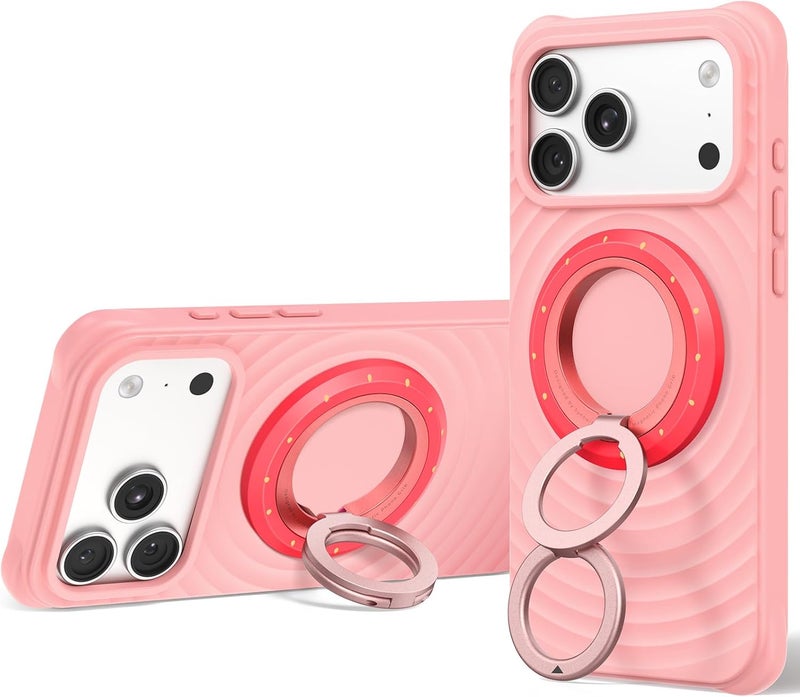 Magnetic Phone Ring Holder for MagSafe, 360° Rotation Dual Sided Magnet Grip Cell Phone Ring Stand Finger Kickstand Compatible with iPhone 17 16 15 14 13 12 Pro Max fits MagSafe